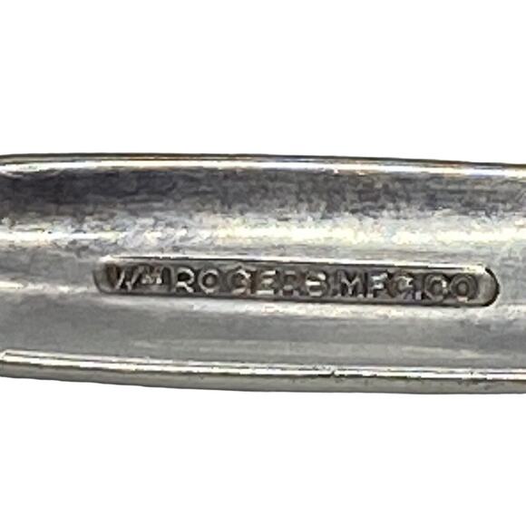 MCM Two Serrated 6” Grapefruit Stainless Spoons Starburst Wm Rogers Flatware - Picture 9 of 16